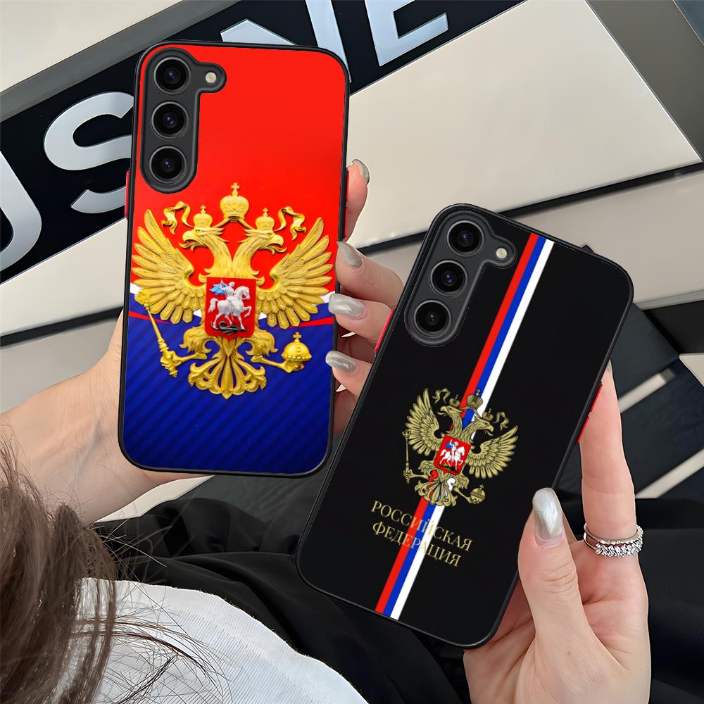 Russia Flag Silicone Mobile Phone Case for Samsung Galaxy S26 S25 S24 S23 S22 S21 Plus FE Ultra Colorful Cover