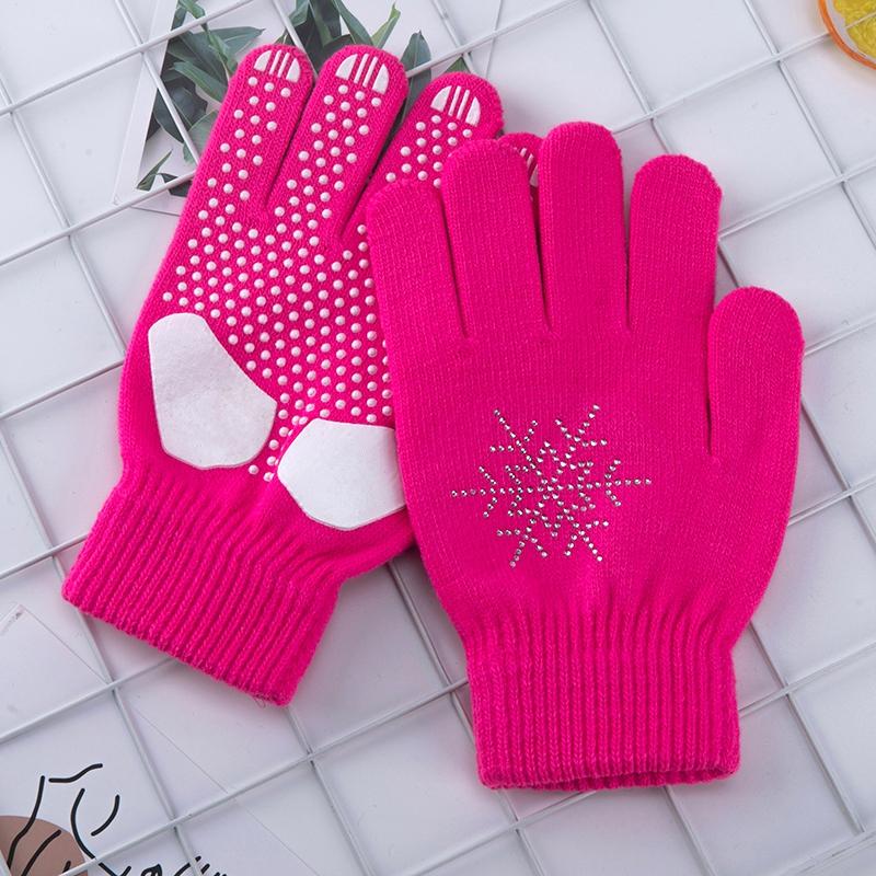 

Детские нескользящие перчатки для катания на коньках с шипами и блестящими бриллиантами Детские лыжные перчатки S