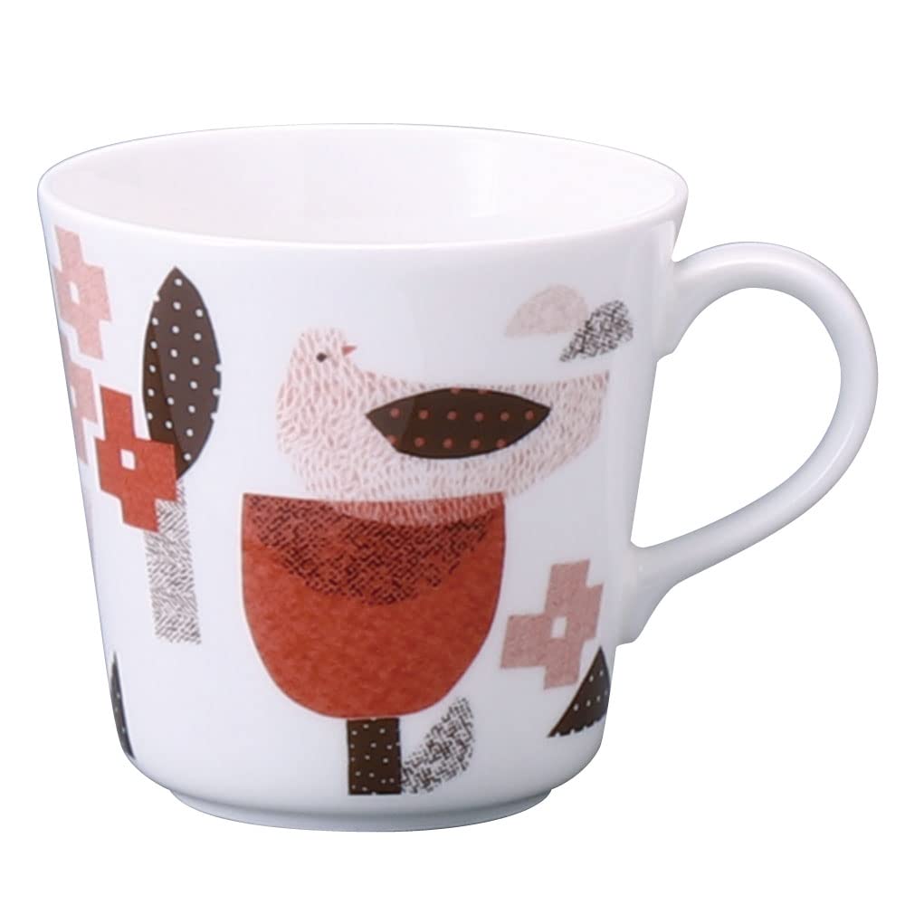 

NARUMI Bird & Flower Mug, 340cc, Red, Cute, Large, Wedding Gift, Microwaveable, Dishwasher Safe, Made in Japan, Gift Boxed, 52460-2923