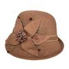 Female Autumn And Winter British Celebrity Top Hat Three-Dimensional Mesh Flower Dome Basin Hat Korean Version Casual Versatile Half-Roll Woolen Hat