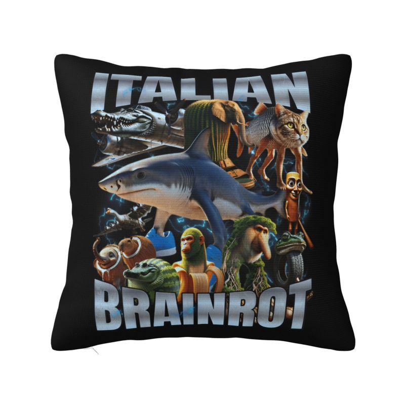 Italian Brainrot Cappuccino Assassino Throw Pillow Case Home Decorative Cushions Cover For Sofa Car Square Polyester Pillowcase