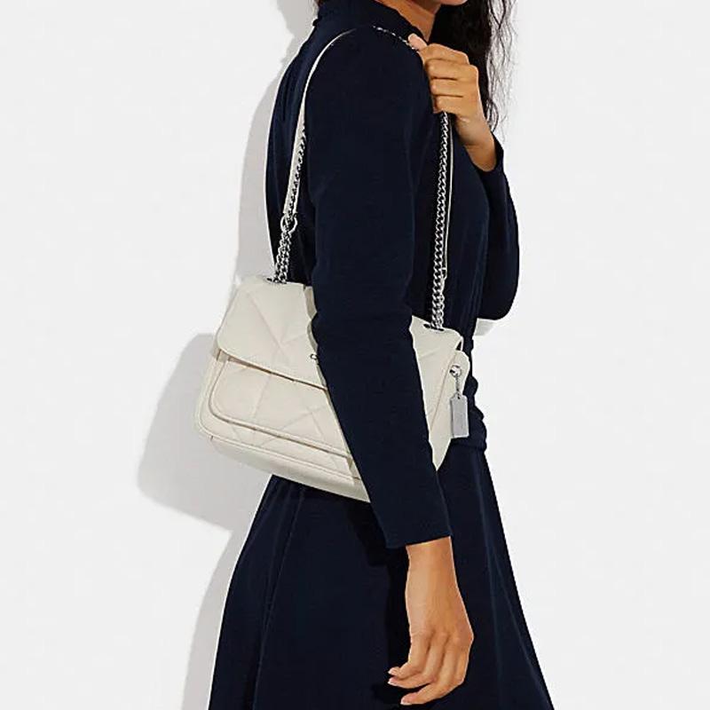 New COACH Klare Sheepskin With Cow Leather Cloud Bag Shoulder Bag Crossbody Bag Medium Size Women's White CJ611-SVHA
