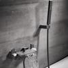 Luxury Gunmetal Wall-Mounted Bathtub Shower Faucet