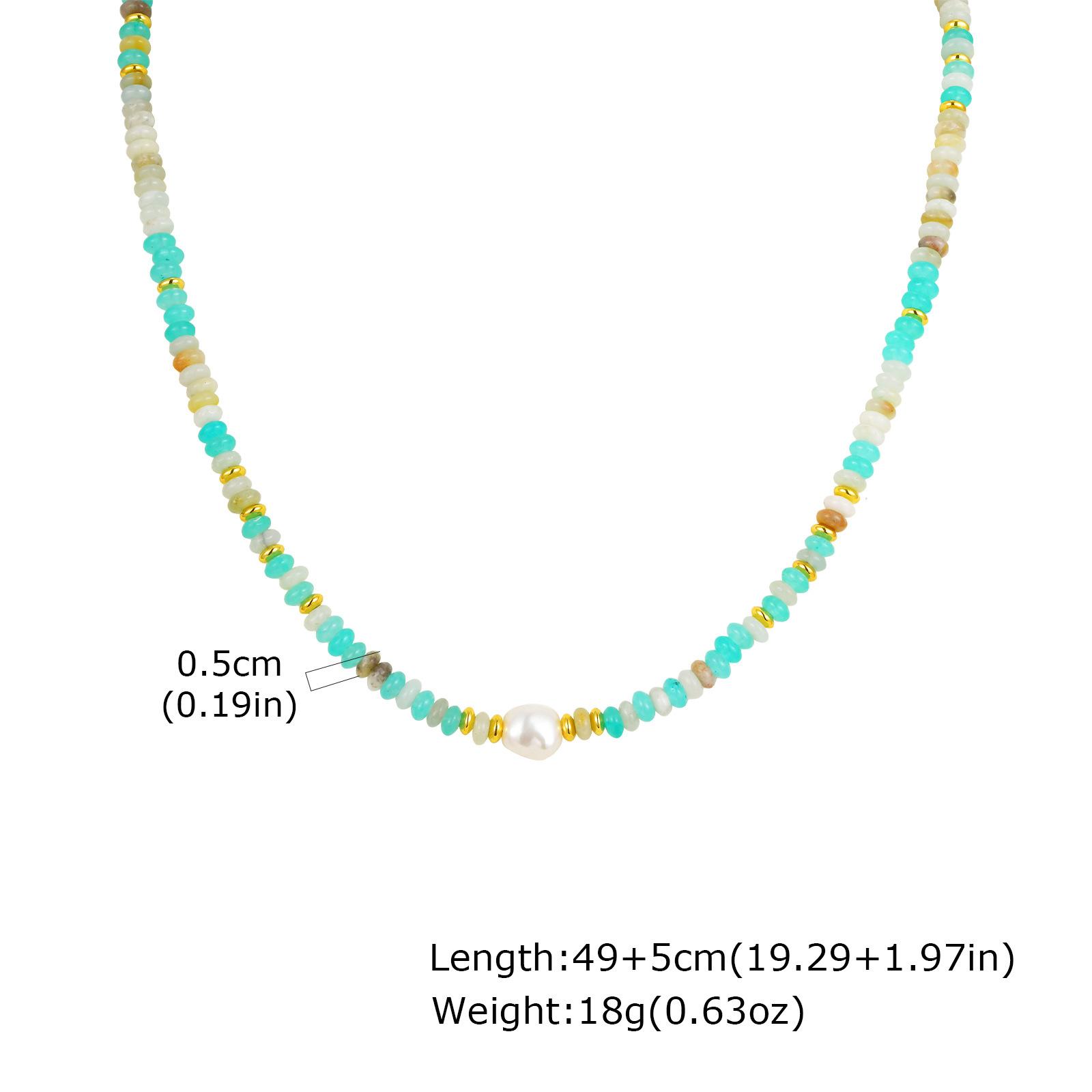 

Jewelry, Stainless Steel Chain, Natural Stone Beaded Gold Necklace Ladies Nc-2296