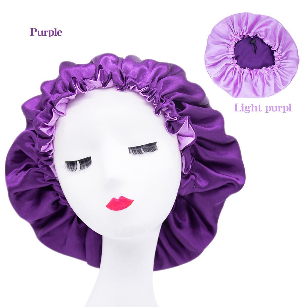Shower Cap Ladies Fashion Simple Solid Color Elastic Hair Care Cap Button Elastic Wash Cap