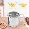 Oil Strainer Pot / Grease Can, 1.5 Quart Stainless Steel Oil Storage Can Container With Fine Mesh Strainer, Suitable For Storing