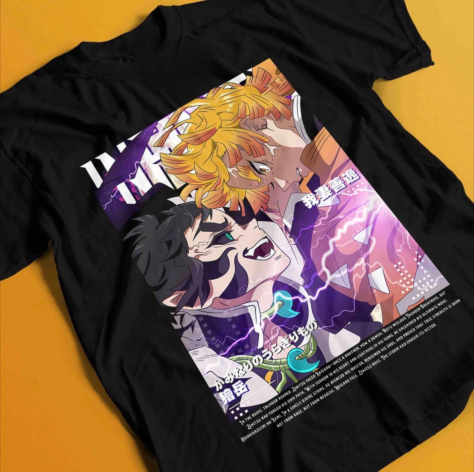 

Demon Slayer Shirt Zenitsu Tshirt Tanjiro TShirt Muzan Doma Tee Inosuke Nezuko Summer Unisexs and Womens Breathable Tshirt Top S