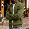 Klassischer Amerikanischer Stil Herren Außenbekleidung Waffelstrick Reißverschluss Jacke, Langarm Umlegekragen Moderne Truckerjacke Lässiger Cardigan Sweatshirt,