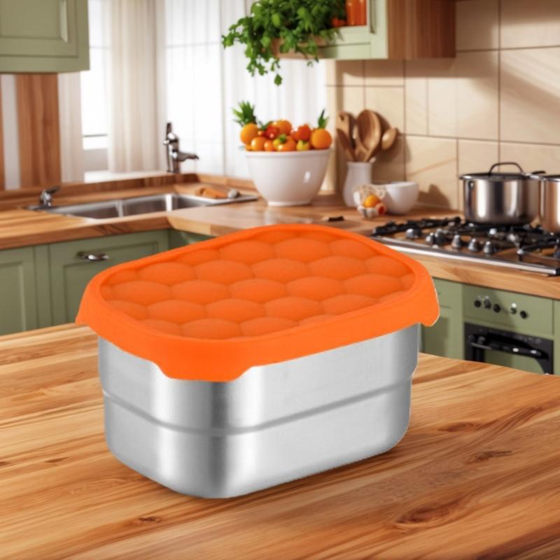 3 Stück Edelstahl Kinder Lunchbox Auslaufsicheres Design mit Silikondeckeln Leicht zu öffnen und stapelbar