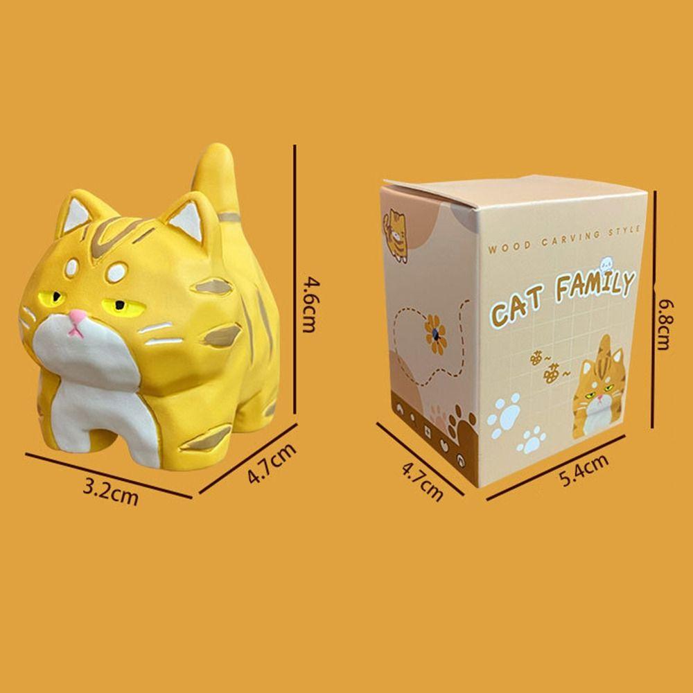 Q Version Cat Model Figurines Decoration Cat Family Car Ornament Kawaii Cat Anime Figure