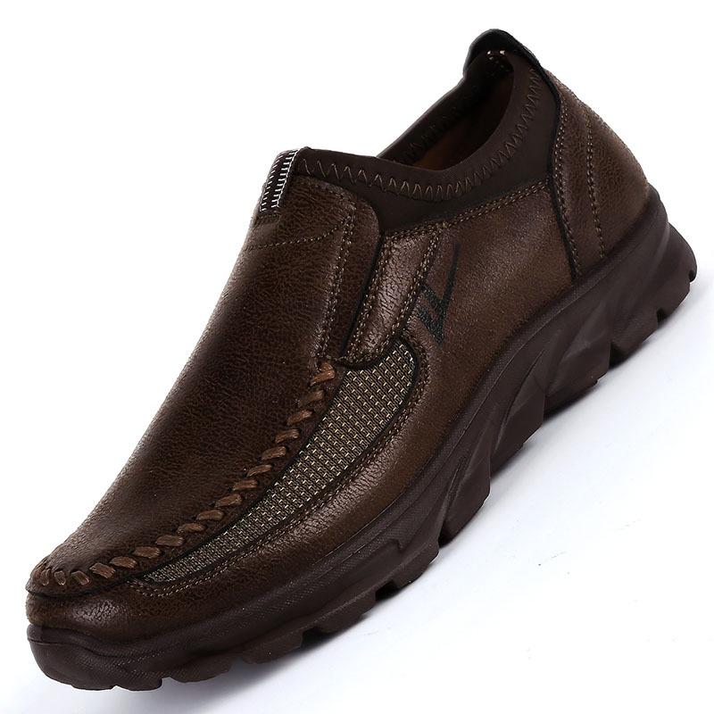 Fashion Men's Casual shoes Slip on Loafers Plus size 38-50 Trainers Adult Patchwork None-Woven Breathable Boat shoes leather male shoe