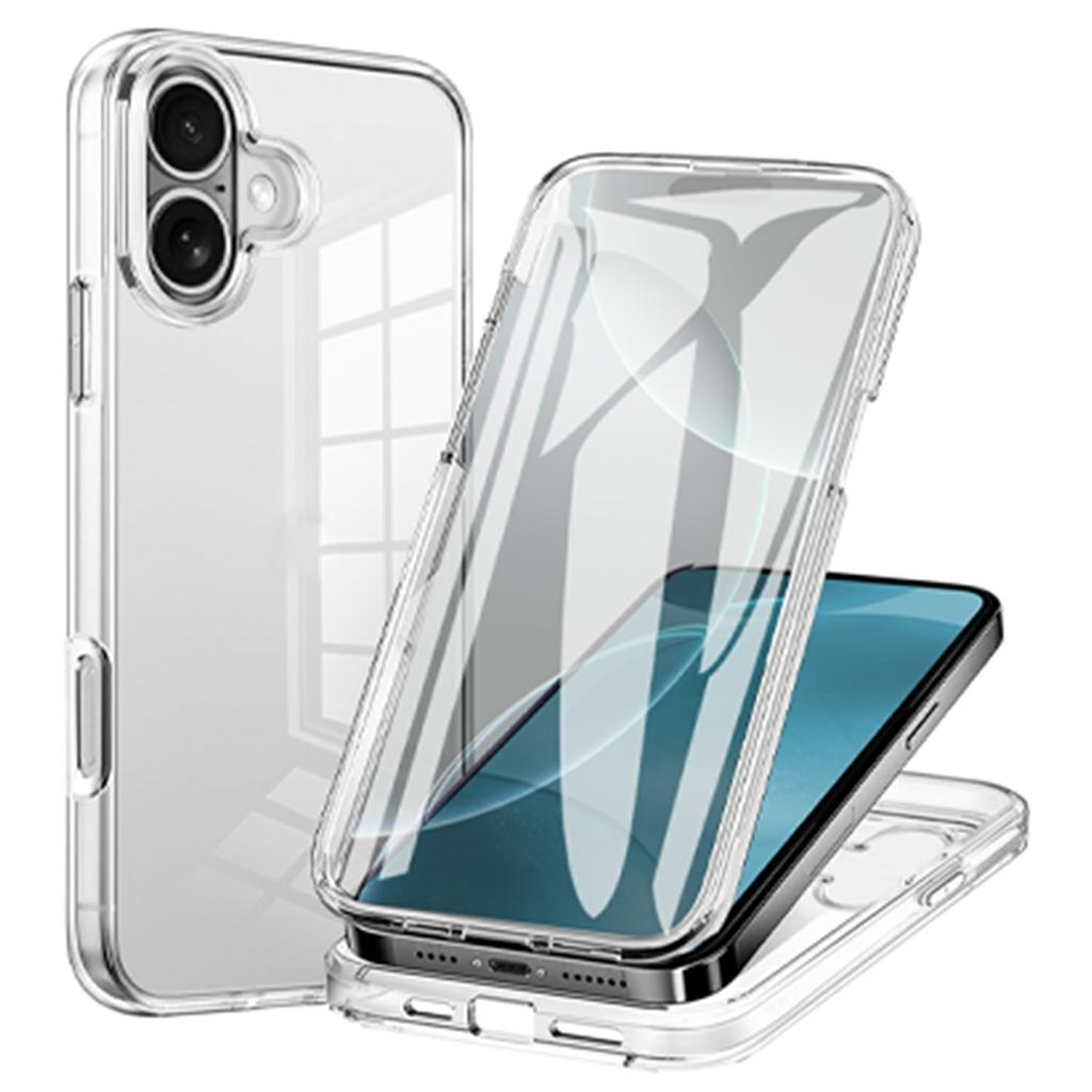 For iPhone 17 Case TPU Frame Clear Acrylic Back Phone Cover with PET Film