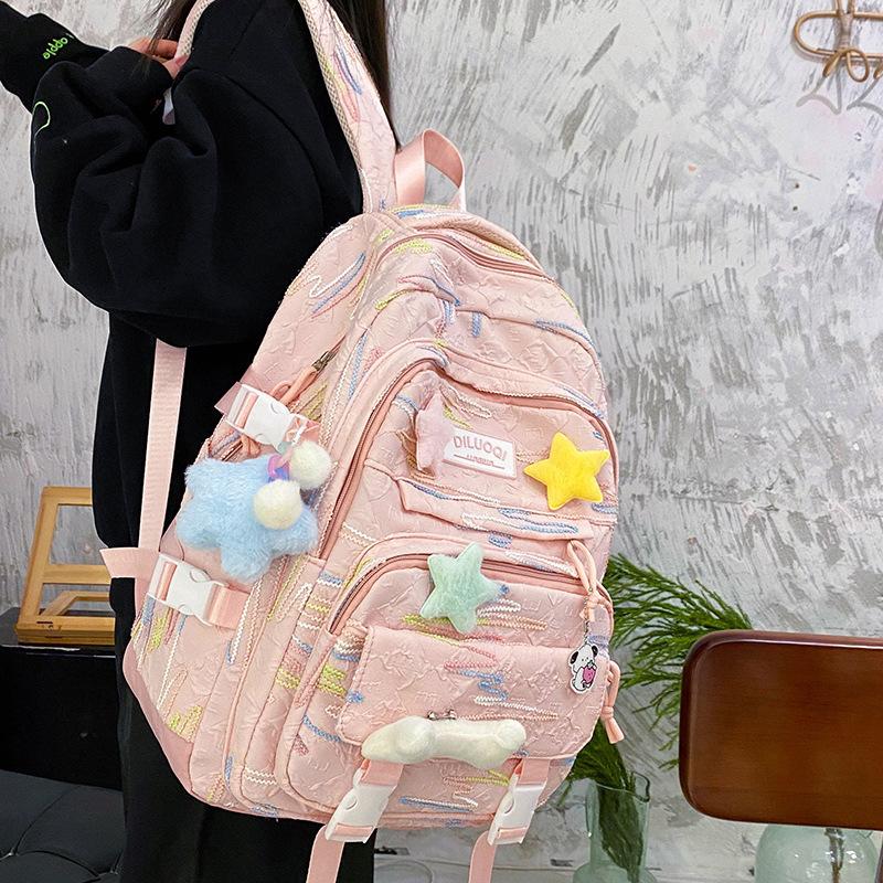Children's Schoolbags Elementary School Students Junior High School Girls High School Students High Looking Three Piece Backpack