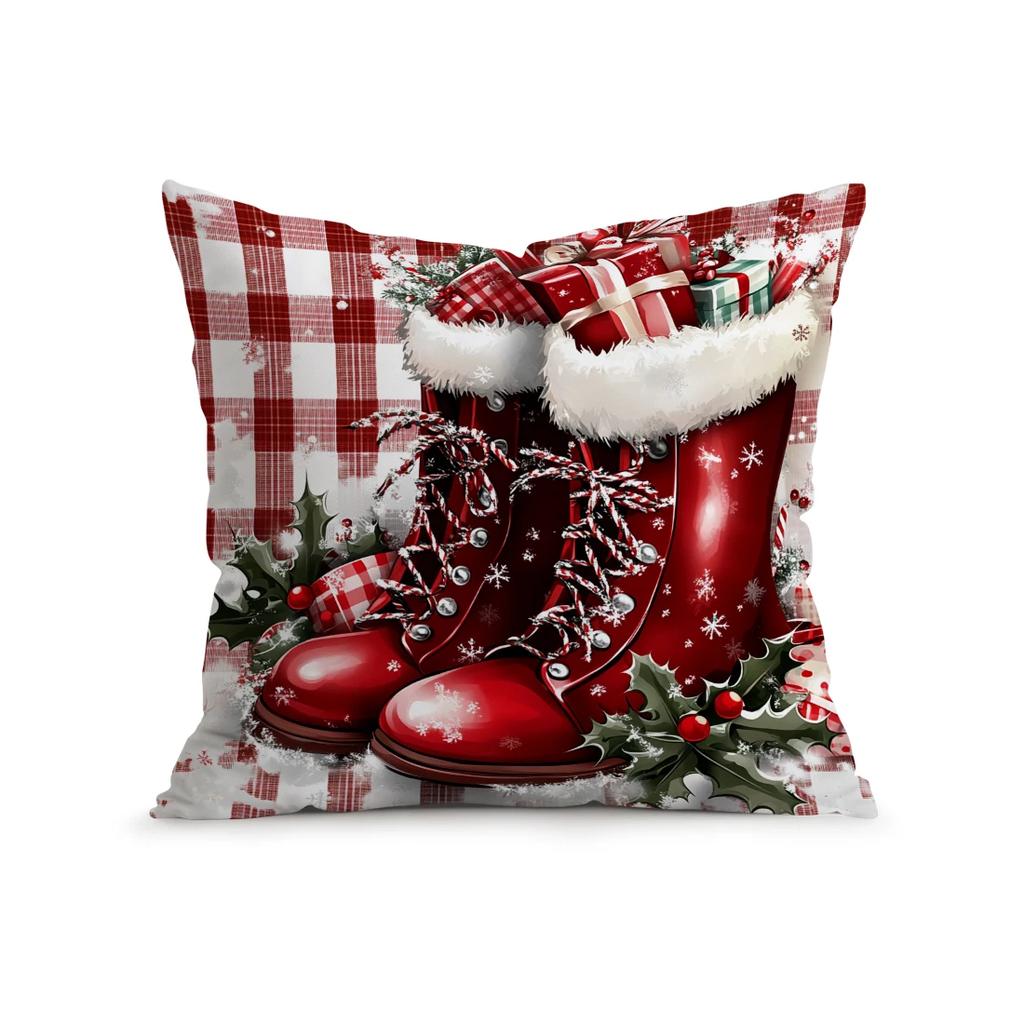 Merry Christmas Pillowcase Cushions 100% Polyester 45X45Cm Throw Pillow Cover Sofa Chair Cushion Cover Pillowslip Home Decor