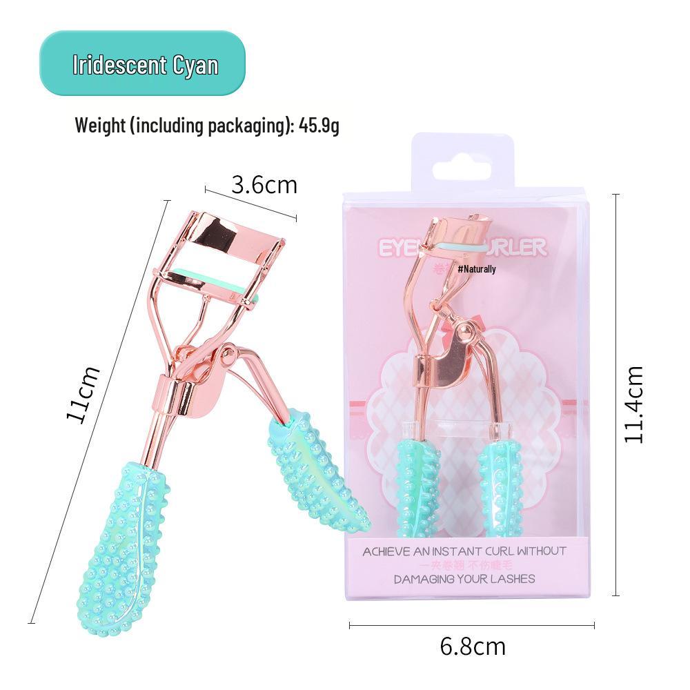 Press Eyelash Curler with Pink Handle & Carbon Steel for Natural Curling – Beauty Tool in Box.