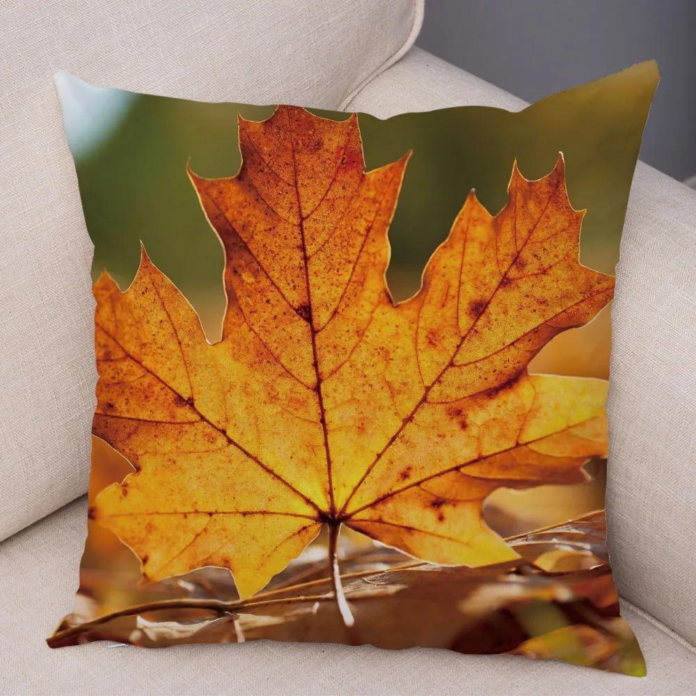 

Осінній наволочка з принтом кленового листя Офісна вітальня Домашня наволочка Прикраси для автомобіля 50x50cm