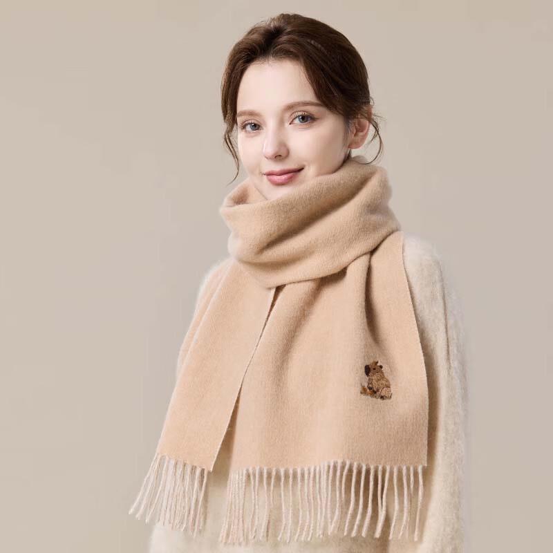

JIUMU Women s Thick Wool Scarf with Cute Animal Design One Size