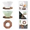 Drip Coffee Maker Dripper Coffee Cup with Walnut Wood Holder Coffee Cup Coffee Filter Cup