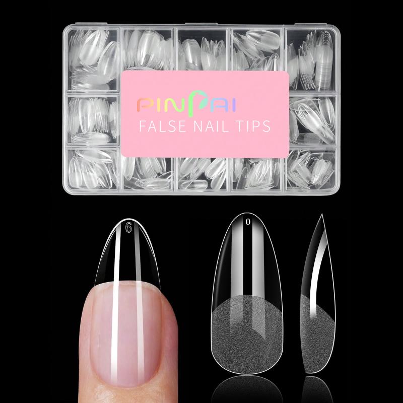 450Pcs Soft Gel Nail Tips Short Almond Nail Tips Full Cover False Nail Tips For Acrylic Nails Salon Home Press On Nails