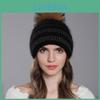 Winter Thread Sliver Women Versatile Rabbit Hair Raccoon Fur Ball Knitted Warm Pullover Hat