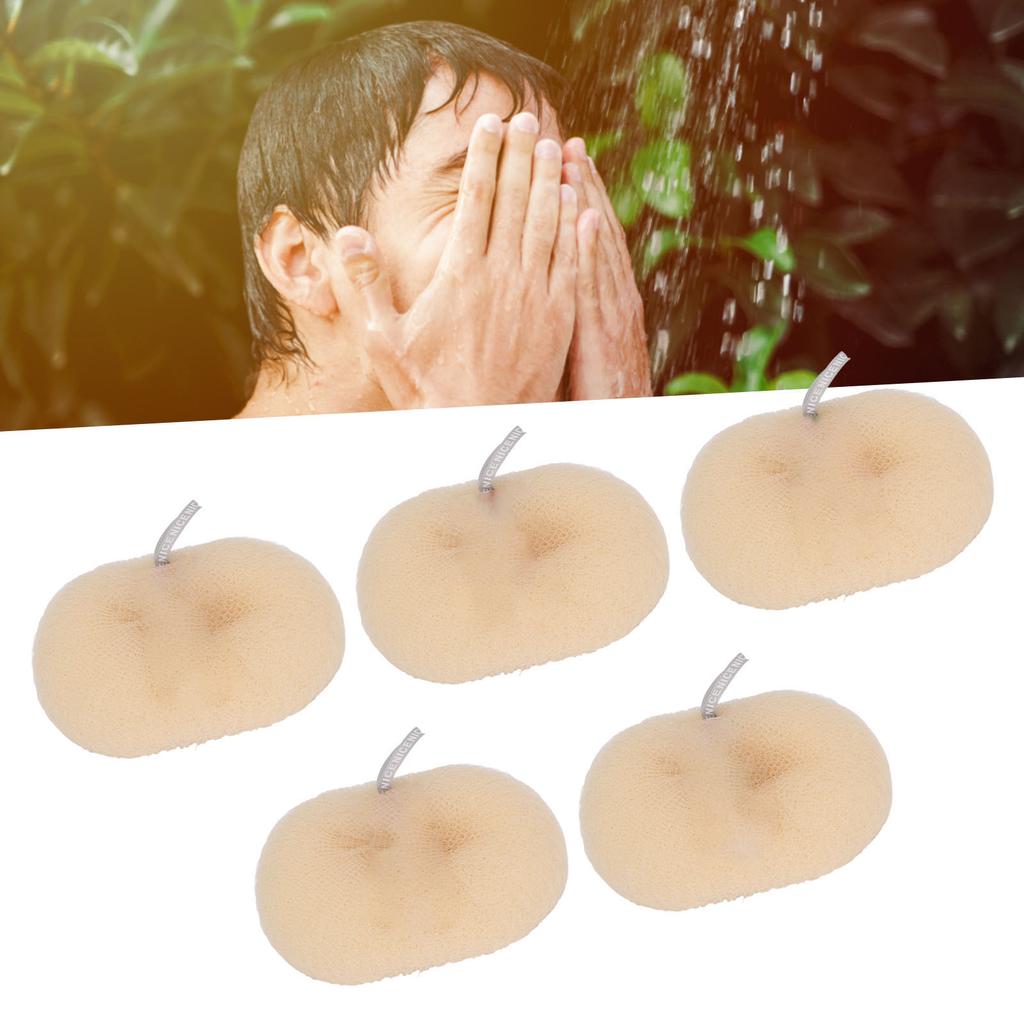 5pcs Bath Shower Loofah Sponge Cleansing Dense Foam Comfortable Massage Body Wash Scrubber