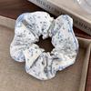 Sea Blue Polka Dot Scrunchies Fashion Gilrs Floral Plaid Large Intestine Hair Ties Ropes Women Sweet Versatile Rubber Bands