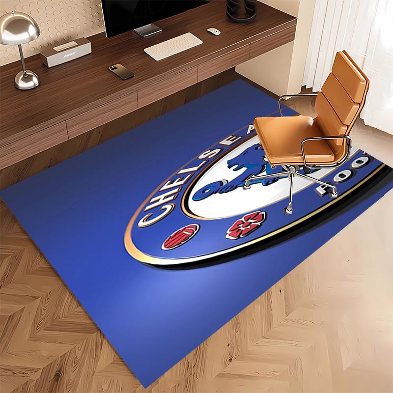 1pc Chelsea FC logo Print Area Rug - Soft, Washable Non-Slip Indoor Mat, Living Room, Home Office Decorative Rug,Office Decorative