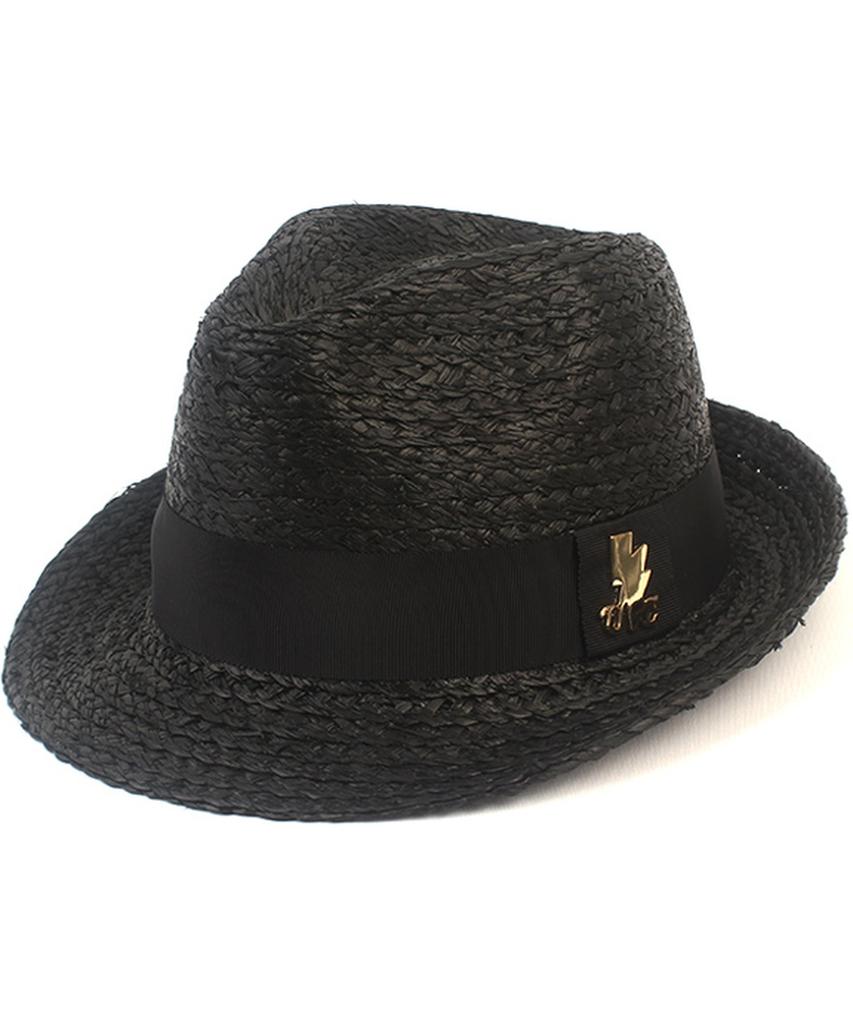 Yunibeosyeolkemiseuteuli Bu Raffia Line Black Fedora Summer Hat