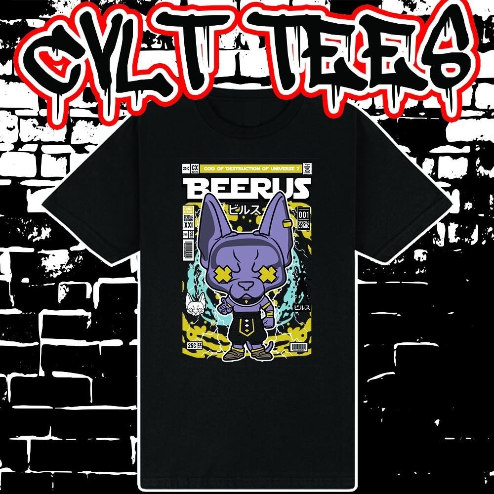 

Beerus Comic Book Cover style Tee ~ 100% Cotton Unisex T-Shirt L