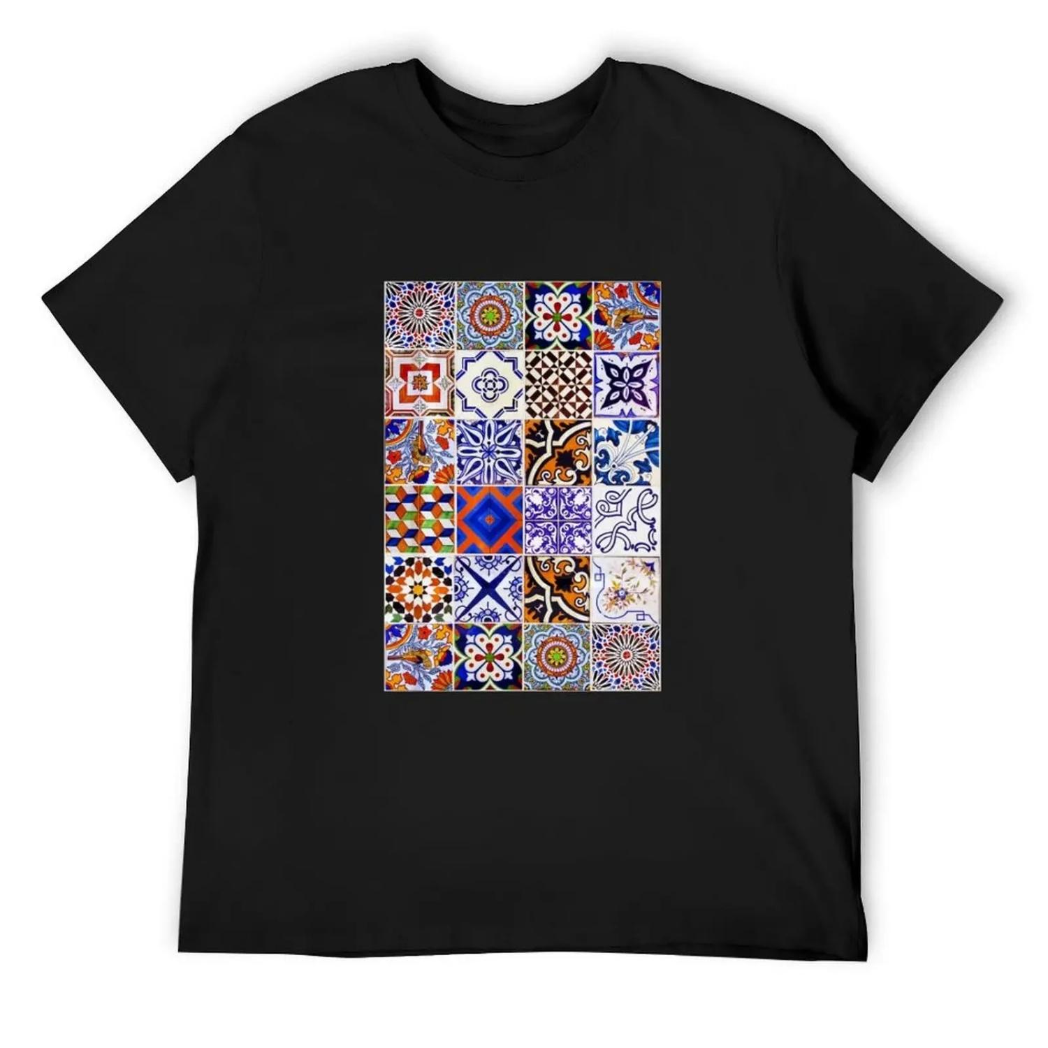 

Lisbon Tiles T-Shirt customs Anime t-shirt oversize t-shirts man heavy weight t shirts for men XXXXXL