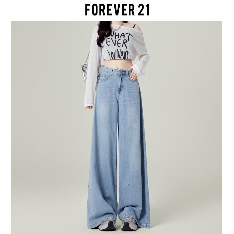 Forever 21 Women s High Waist Wide Leg Retro Dark Blue Jeans Extra Small