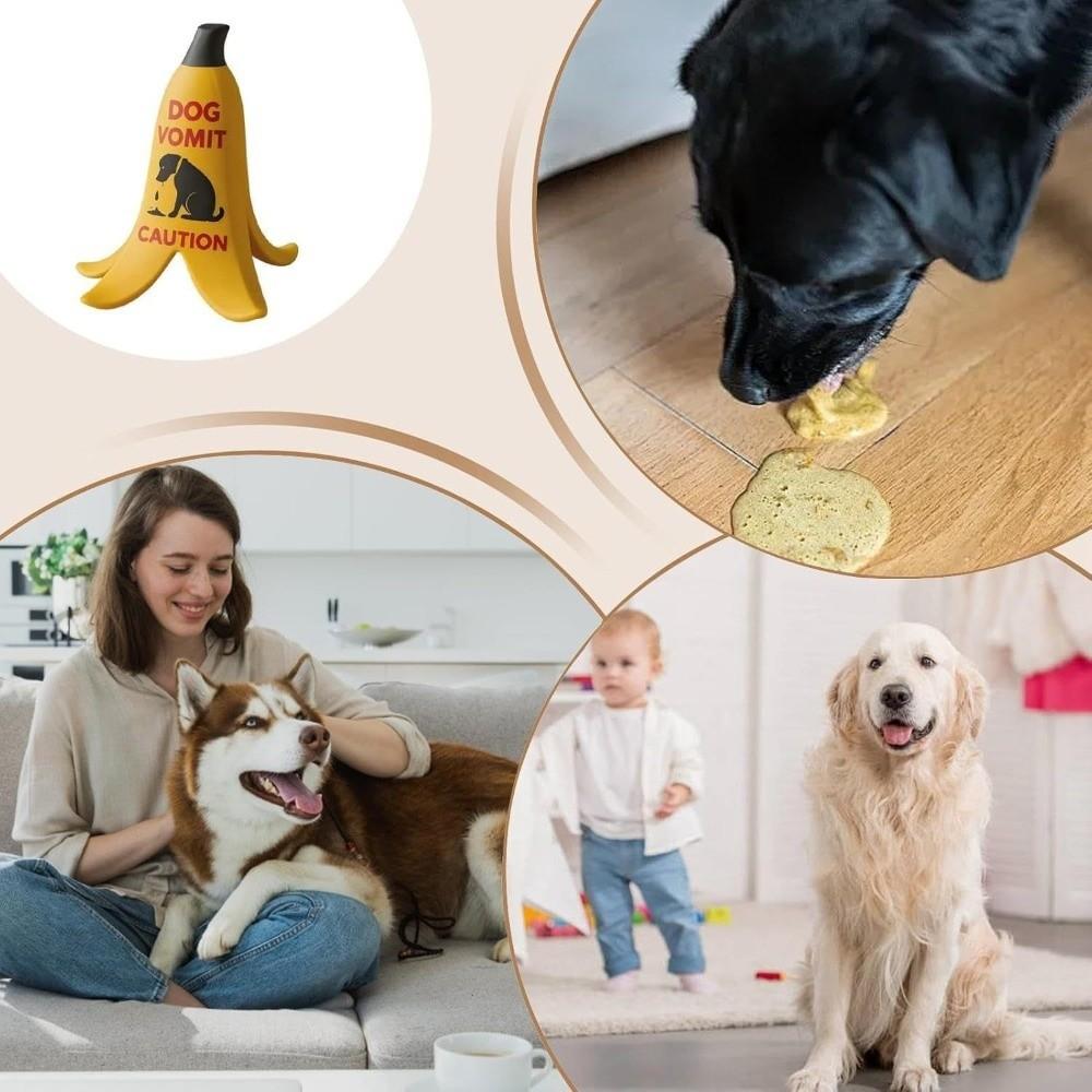 Banana Peel Shape Cat Vomit Caution Sign Gift Warning Sign Cute Dog Vomit Sign  for Home Office