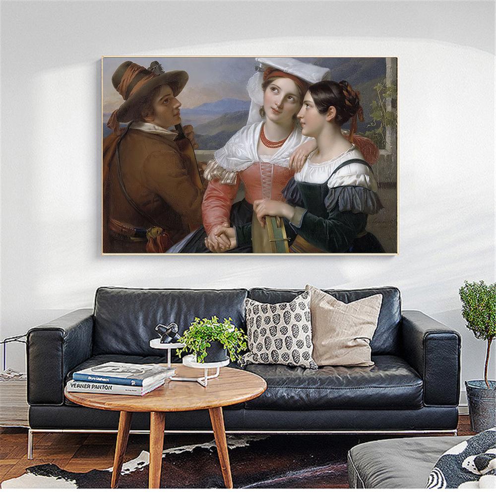 Arte de pared, pintura al óleo abstracta Retro, imágenes artísticas europeas para cantar música, imágenes de pared Vintage para decoración de sala de estar