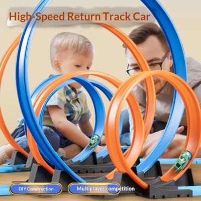 High Speed Surround Rail Car Toy Racing Track Splicing Track Rebound Car Kids Diy Assembled Gravity Slide Educational Toys Gifts