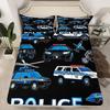 Bedding Set Police Car Blue Red