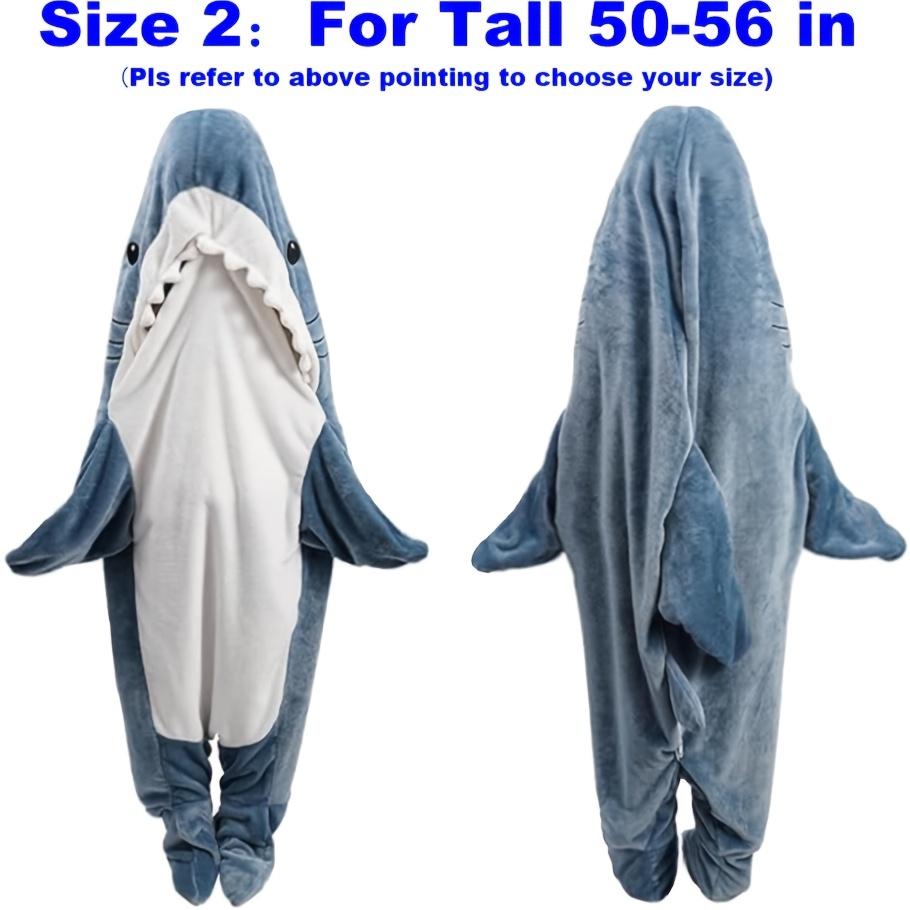 Wearable Shark Blanket Hoodie & Shark Sleeping Bag-Soft Cozy Shark Costume for Bedspread with Shark Bedcover, Machine Washable Shark Themed Sleepwear
