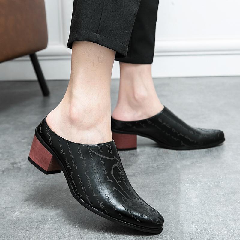 Fashion Men's Party Thick Sole Sandals Casual Slippers For Men Half Drag Fashion Style Office Work and Outdoor Parties Half Drag Shoes