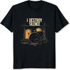 I Destroy Silence Schlagzeuger Band T-Shirt für Herren Klassische Rock Metal Band Grafik-T-Shirt Vintage Schlagzeuger Geschenk für Musikliebhaber