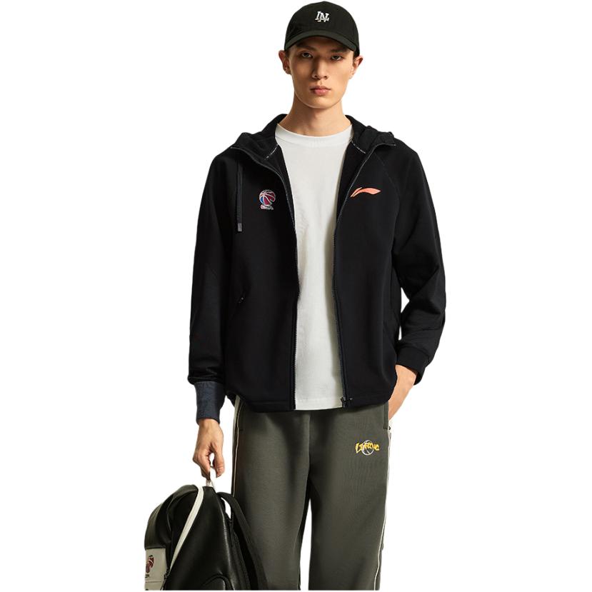 Li Ning Basketball Series Warm Comfortable Fleece Lined Sports Casual Hoodie Men hoodies Black AWDU525-1