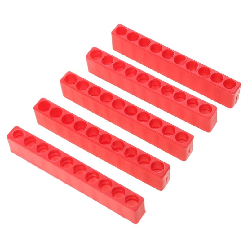 

5 Pieces 12 Holes Hex Bit Organiser Screwdriver Bit Holder Plastic 1/4 Inch Hex Shank Drill Bit Storage for Case 1