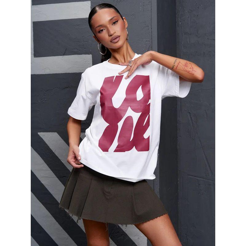 New Fashion T-shirt Fashion New Fashion Casual Loose round Neck Print Letter Cotton T-shirt Top
