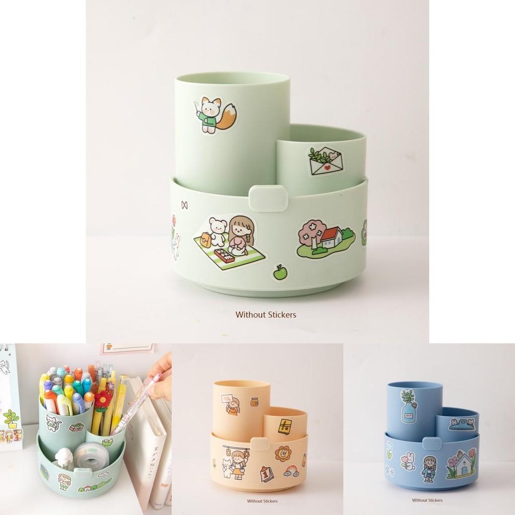 Multifunktionaler Schreibtisch-Stifthalter mit 3 Fächern und Drehfunktion