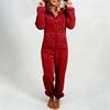 Women's Fashion Fleece-Lined Thickened Fleece Hooded Pyjamas With Zip-Up Onesie