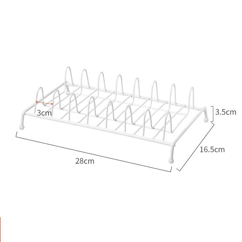 White Iron Kitchen Bowl Plates Drainer Rack Tabletop Storage Holder Drying Shelf Tray Stand For Bowls Plates Racks Holders