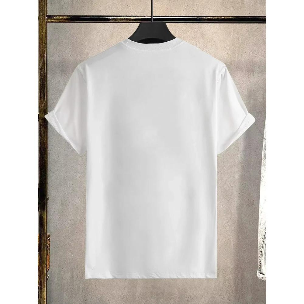 Smile Print T-Shirt for  Men's Casual Crew Neck Short-Sleeve  Fashion Summer T-Shirts Tops, Regular and Oversize Tees