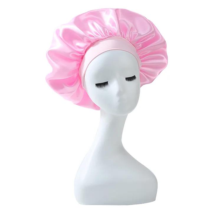 Women Satin Night Hair Cap High Stretch Sleeping Hat Chemotherapy Cap Hair Protection Bonnet Unisex Sleep Cap