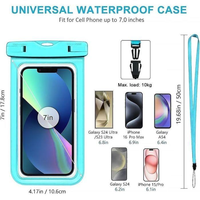 Waterproof Case for Samsung Galaxy A17 A37 A57 A16 A26 A36 A56 A15 A14 A35 A55 A54 IPX8 Protection - Turquoise