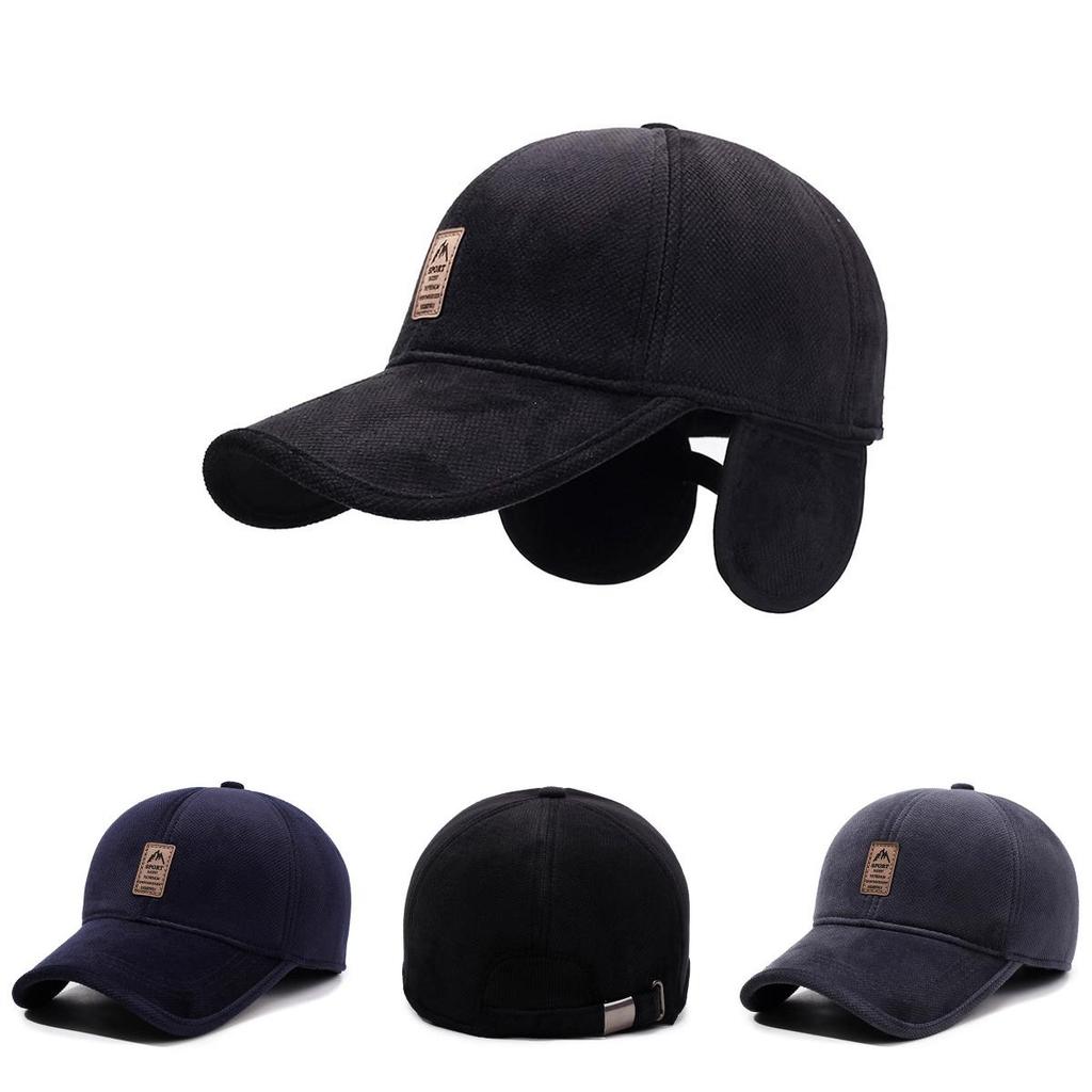 Sports Style Baseball Cap For Men With Fleece Lining Windproof Warmth For Outdoor Activities