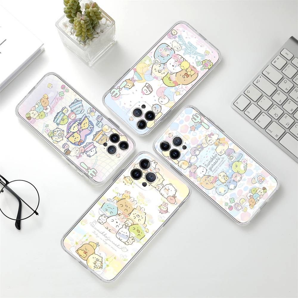 Anime S-Sumikko G-Gurashi  Transparent TPU Phone Case for iPhone 17 11 12 13 14 15 16 Pro Max 16 Plus Cover