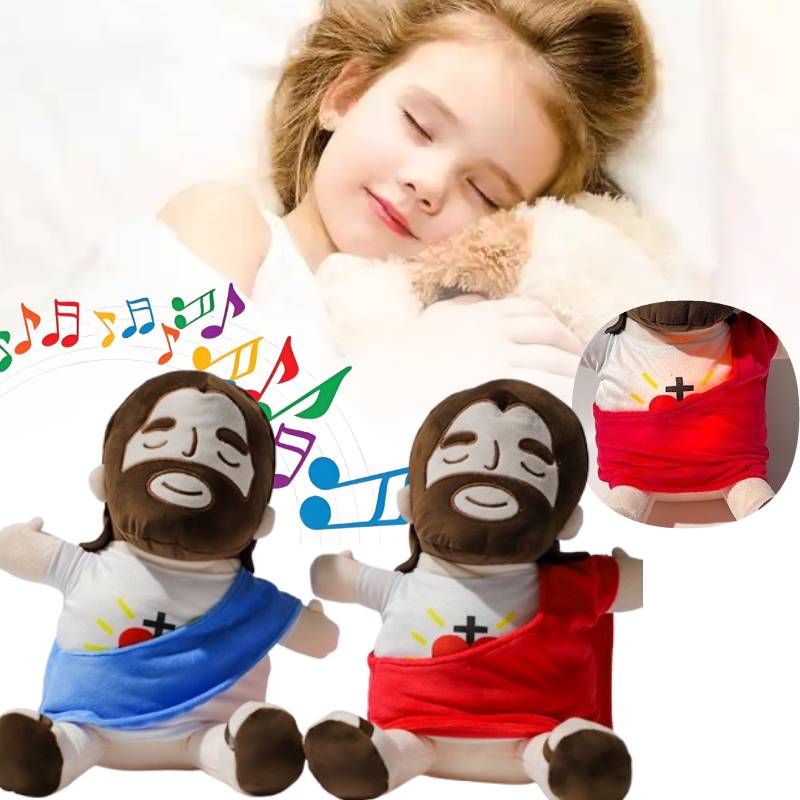 Plush Relief Anxiety Toys Jesus Breathing Musical Soothing Doll Sleep Toy Gift